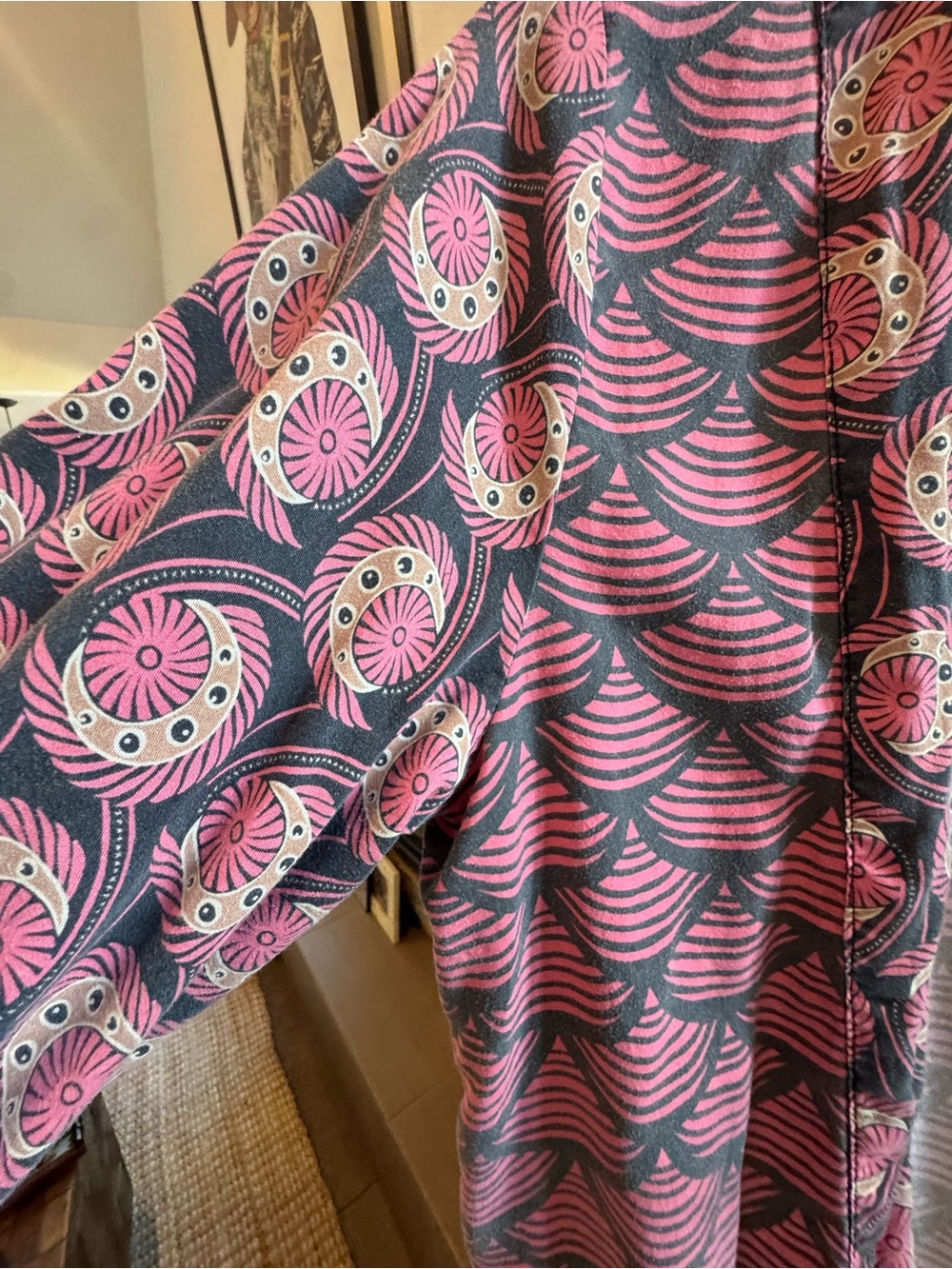 Pink Patterned Kids Pajama Robe - Picture 2 of 3